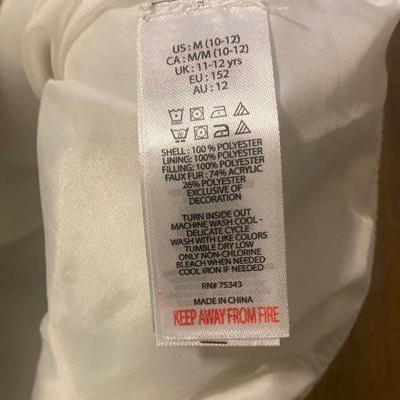 White Winter Vest w/Gold-Detail (NWOT) - Picture 5 of 5